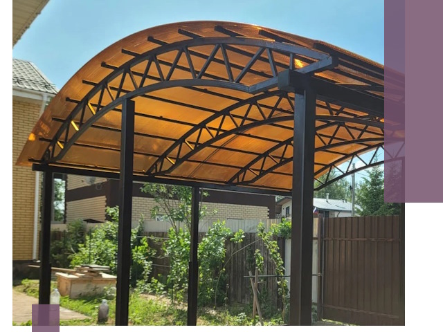 Изготовление навесов под ключ в Нововоронеже из качественных материалов