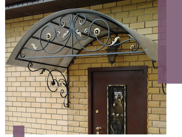 Изготовление козырьков из металла под ключ в Нововоронеже