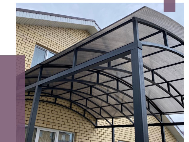 Монтаж козырьков в Нововоронеже от 11385 руб. | ПРОЛЁТ-Нвв