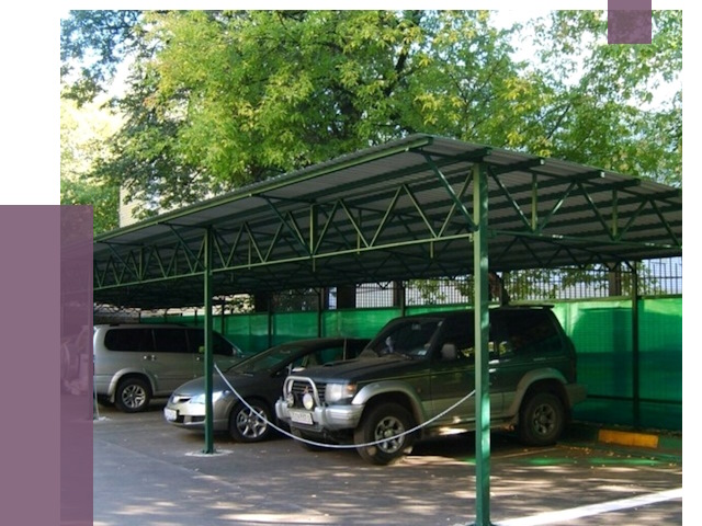 Навесы для парковки в Нововоронеже от 79442 руб. заказать | ПРОЛЁТ-Нвв
