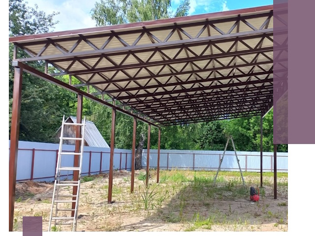 Односкатные навесы под ключ в Нововоронеже — изготовление и монтаж