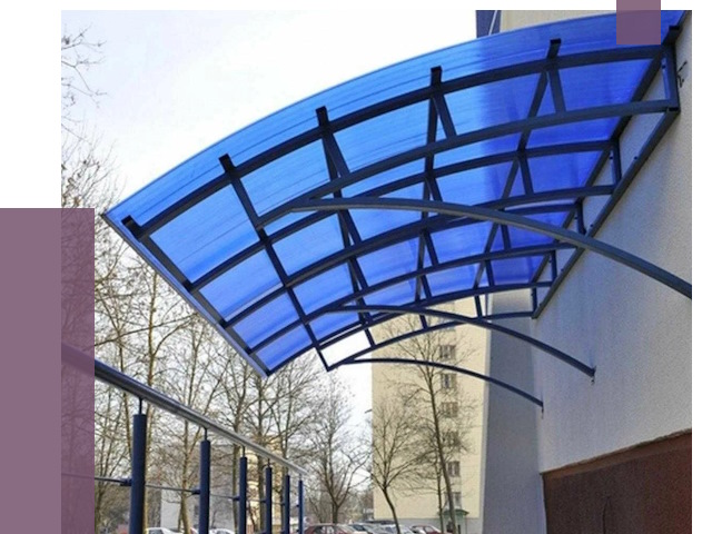 Козырьки из поликарбоната в Нововоронеже от 4250 руб. под ключ | ПРОЛЁТ-Нвв