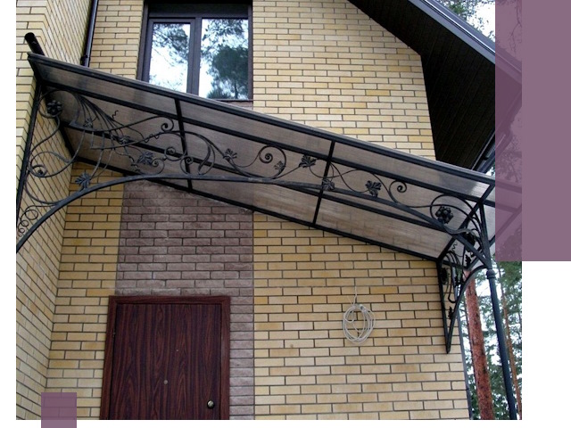 Односкатные козырьки из металла под ключ в Нововоронеже