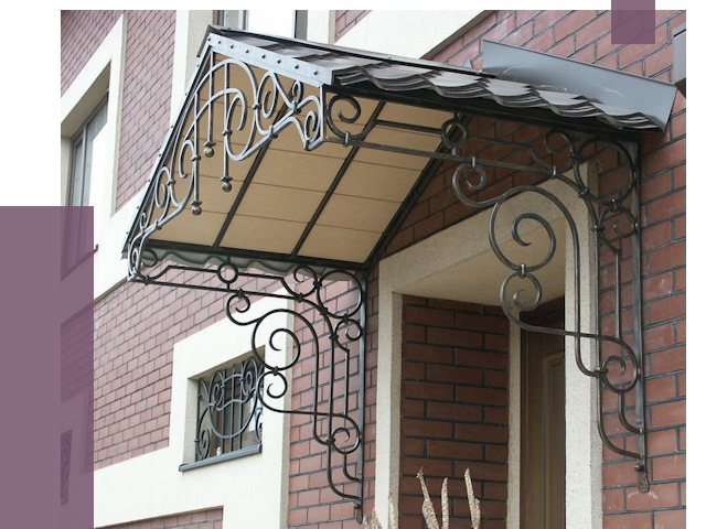 Двускатные козырьки в Нововоронеже под ключ от 12650 руб.