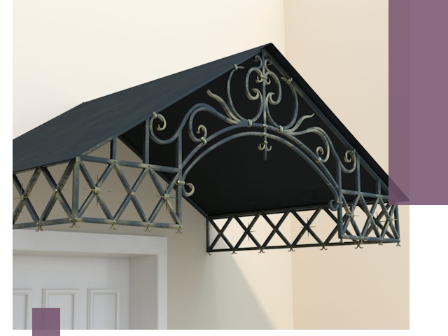 Двускатные металлические козырьки под ключ в Нововоронеже