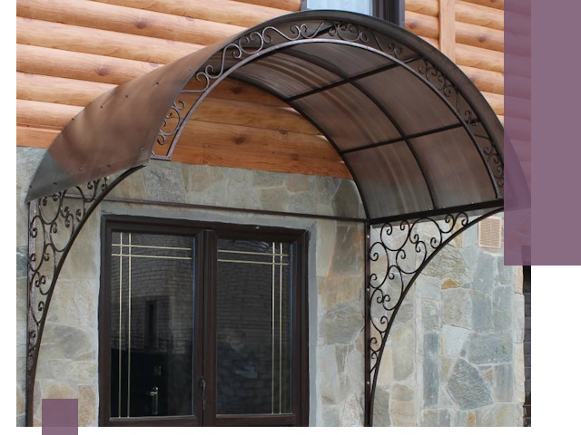 Арочные козырьки под ключ в Нововоронеже: изготовление и монтаж